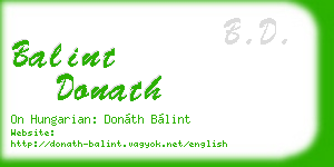balint donath business card
