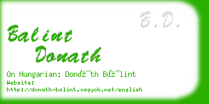 balint donath business card